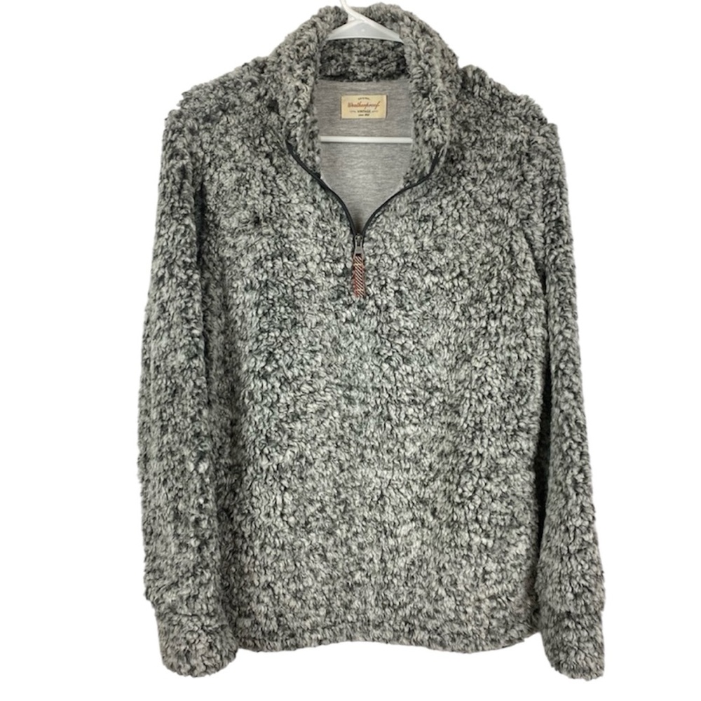 Weatherproof Vintage Gray Sherpa 1/4 zip pullover M 🔥